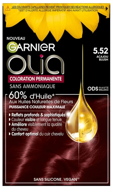 Garnier Olia Ammonia-Free Permanent Hair Colour 120 g – Hair Colour: 5.52 Mahogany Blush
