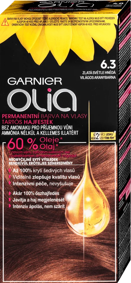 Garnier Olia hair color 6.3 Gold Light Brown