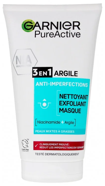 Garnier PureActive 3in1 Clay Anti-Blemish Cleanser 150 ml
