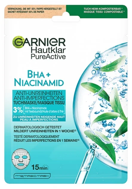 Garnier PureActive BHA + Niacinamid Anti-Blemish Tissue Mask 23 ml