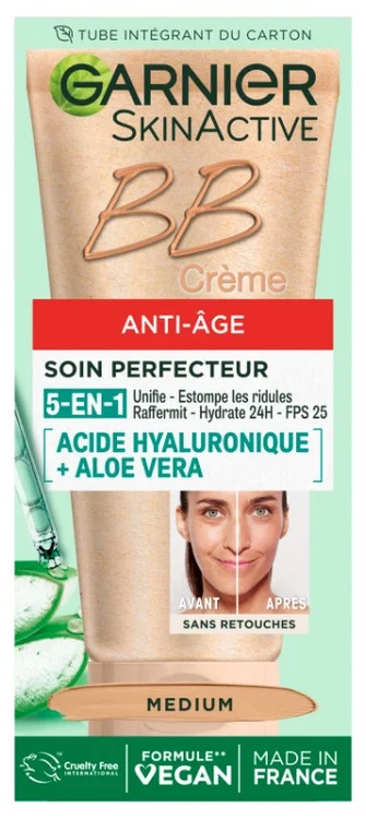 Garnier SkinActive BB Crème Anti-Âge Soin Perfecteur 5en1 SPF25 50 ml – Colour: Medium