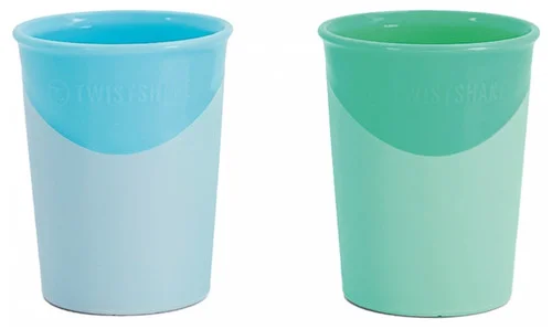 Twistshake 2 Glasses 170 ml 6 Months and Over – Colour: Pastel blue – Green